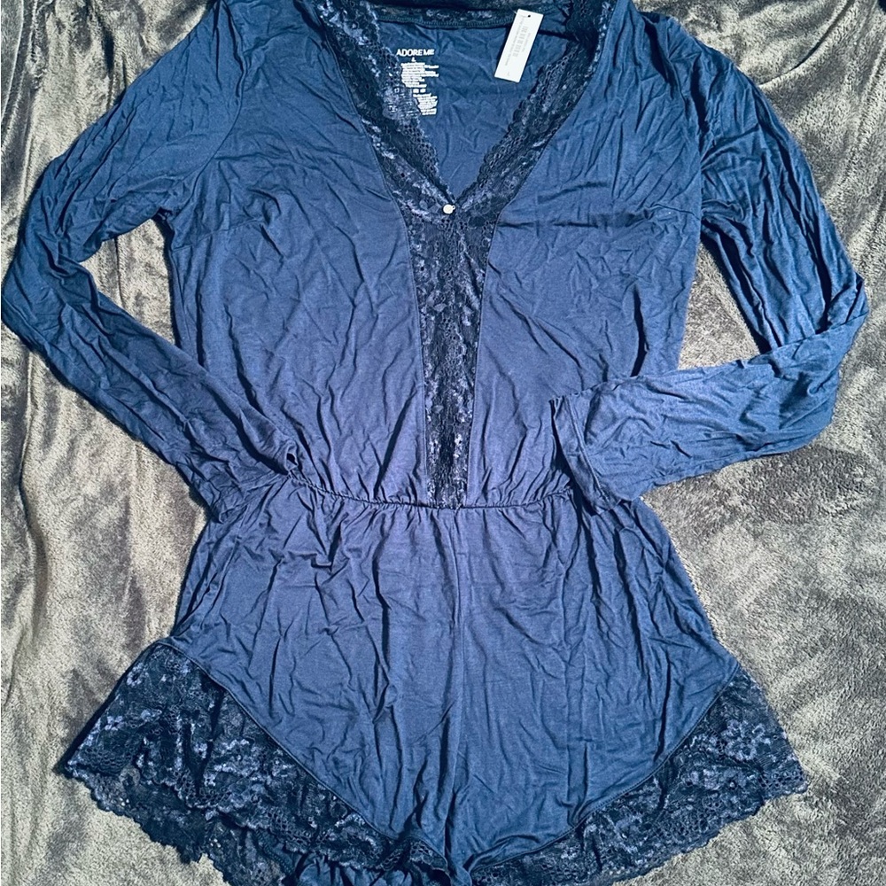 Adore Me Blue Romper Sleepwear